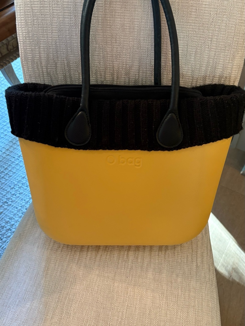 Yellow o’bagItalian Tote with Black Trim